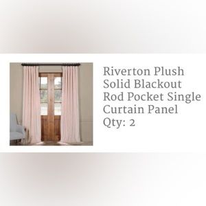 Pink Velvet Blackout Curtains (qty 4)